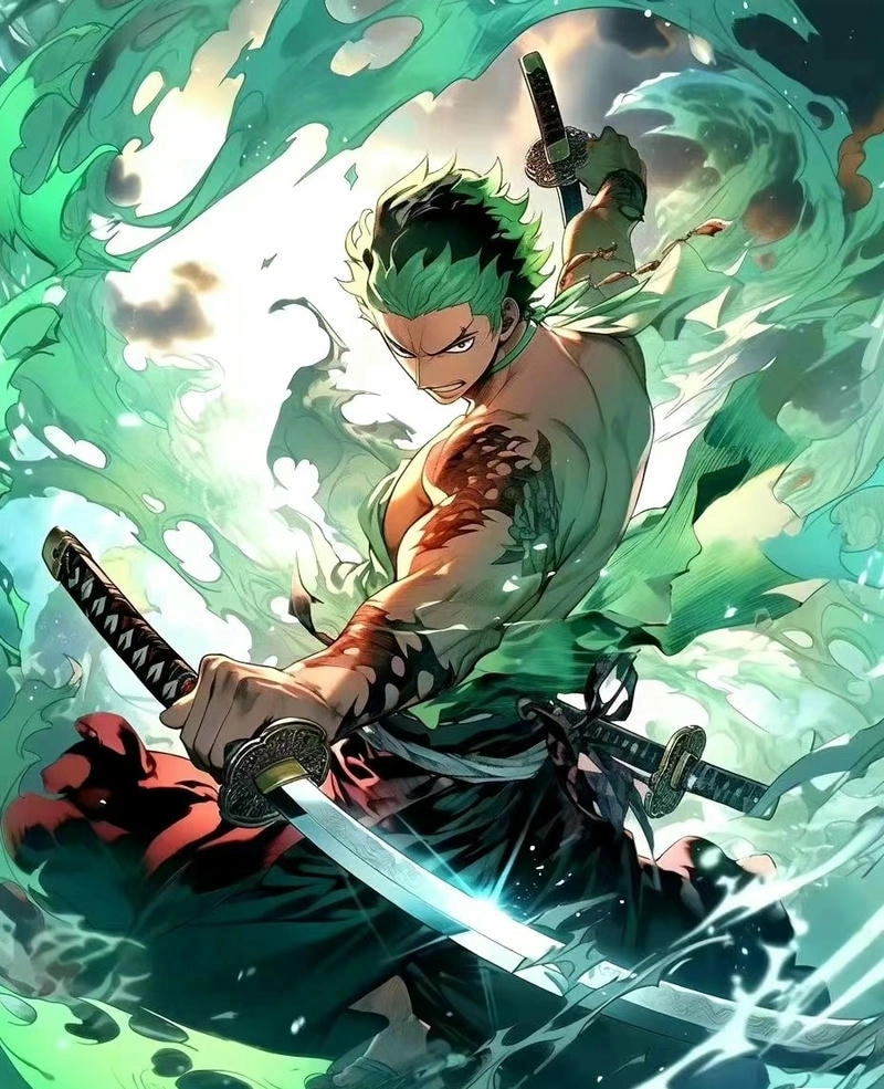 Hình nền máy tính Zoro ngầu đậm chất samurai huyền thoại