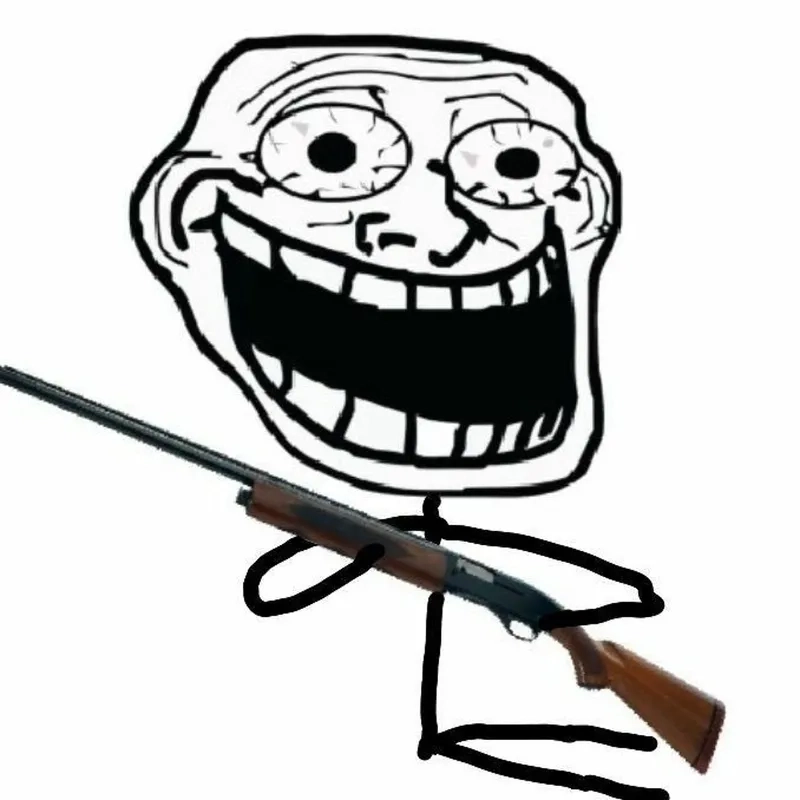 Biểu cảm tinh quái của trollface gif