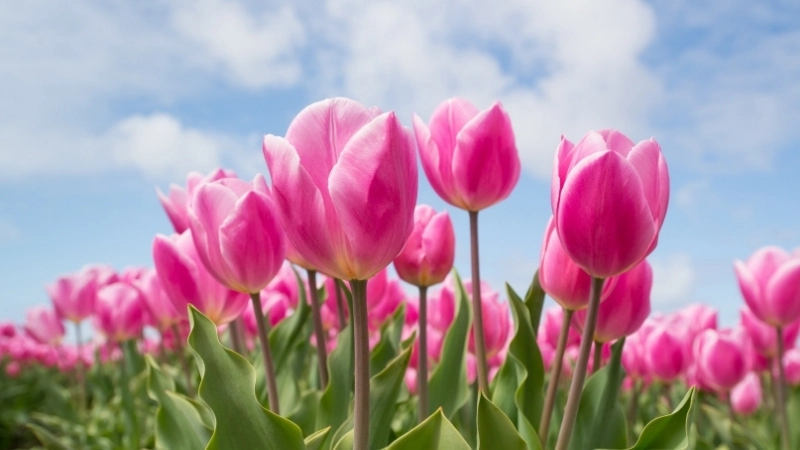 Chọn hình nền hoa tulip làm hình nền