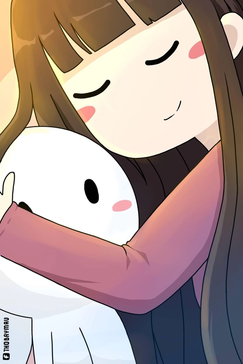 Hình nền cute thỏ bảy màu