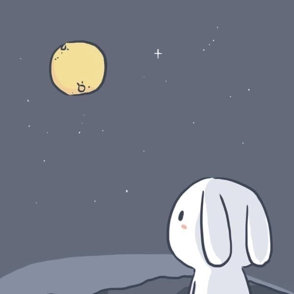 Hình nền thỏ 7 màu ngắm trăng