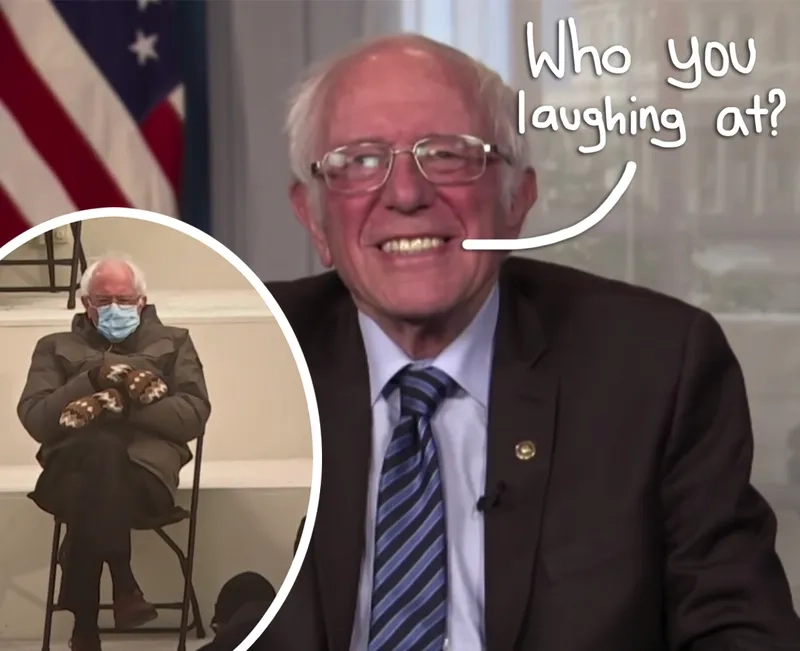 Dáng ngồi trầm tư của Bernie Sanders