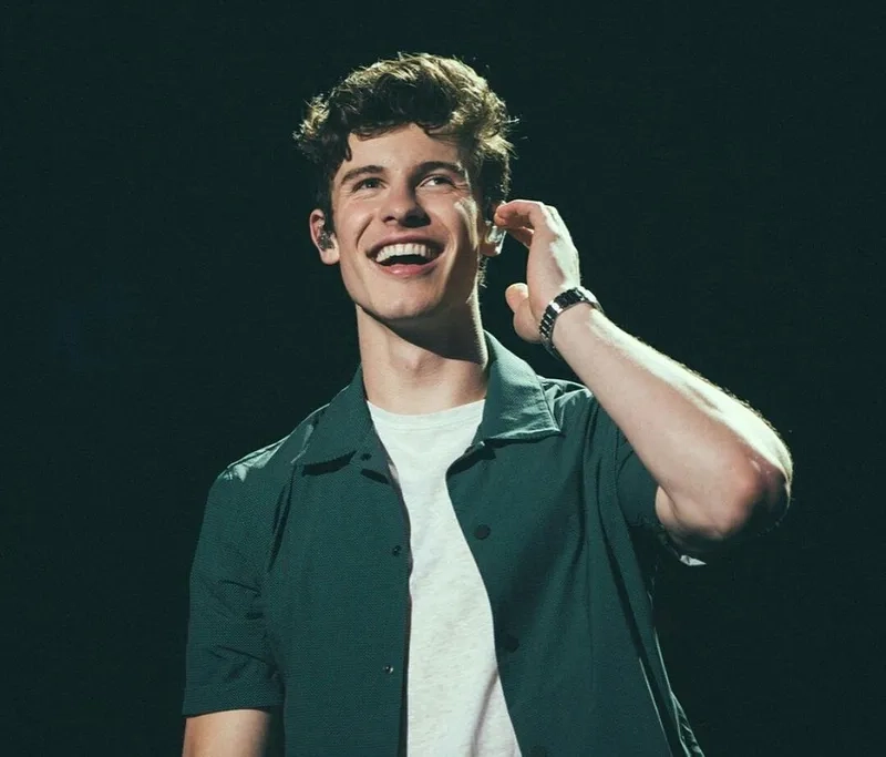 Shawn Mendes và cây đàn guitar trên sân khấu