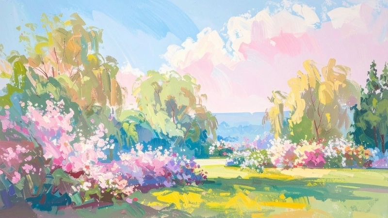 Tranh phong cảnh quê hương đẹp - Hồn quê trong từng nét vẽ