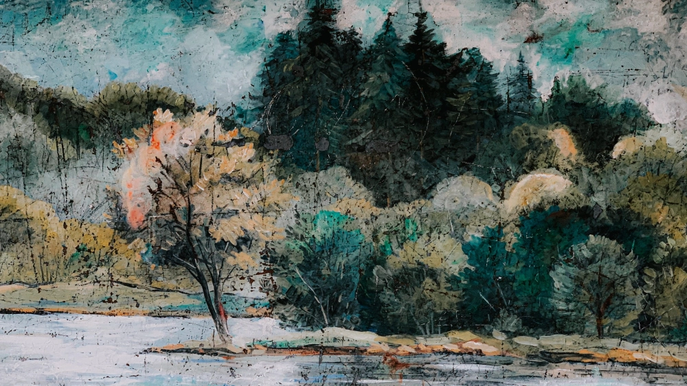 Mẫu tranh phong cảnh thiên nhiên đơn giản cho bé