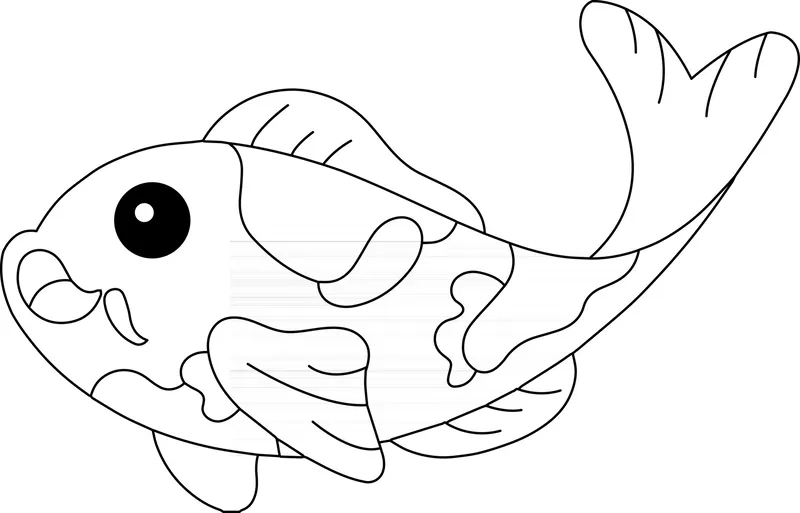 Tranh tô màu cá mập chibi không đáng sợ