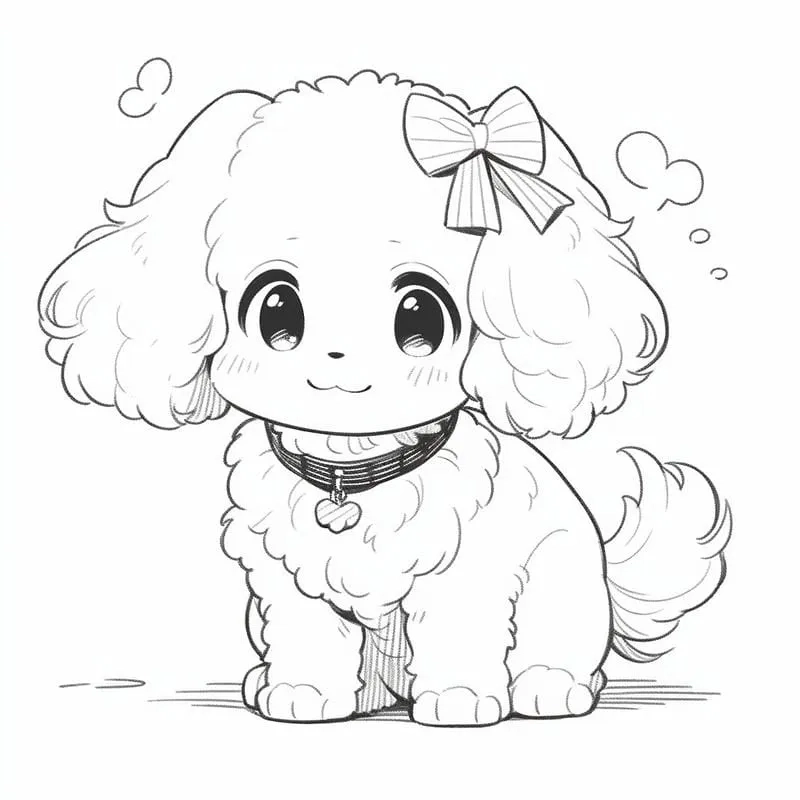 Chú chó Corgi chibi mông trái tim