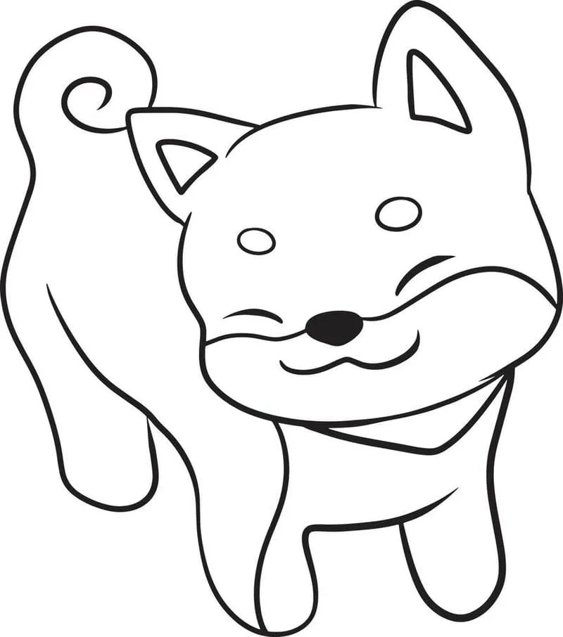 Hình tô màu chó cute cho bé