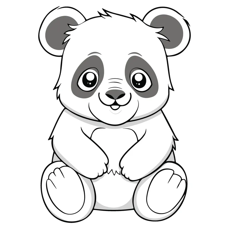 Mẫu tô màu gấu trúc đơn giản cho bé mầm non