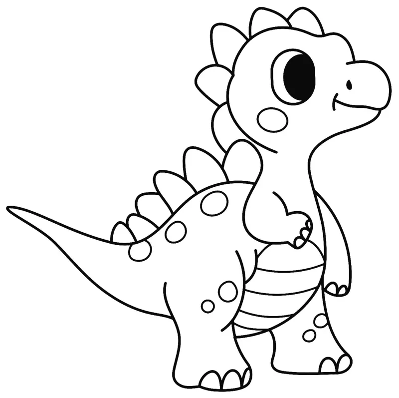 Khủng long T-rex chibi đội mũ sinh nhật