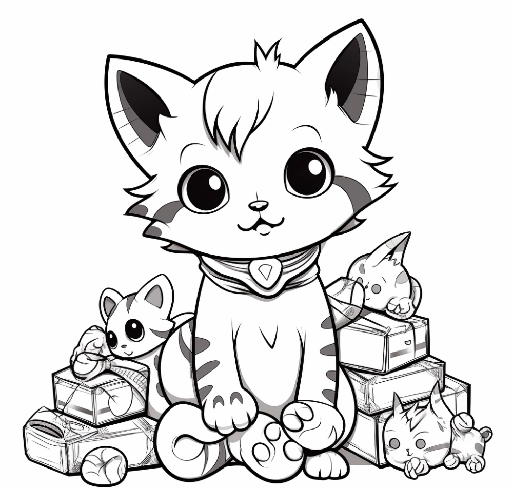 Chú mèo chibi đeo kính tri thức
