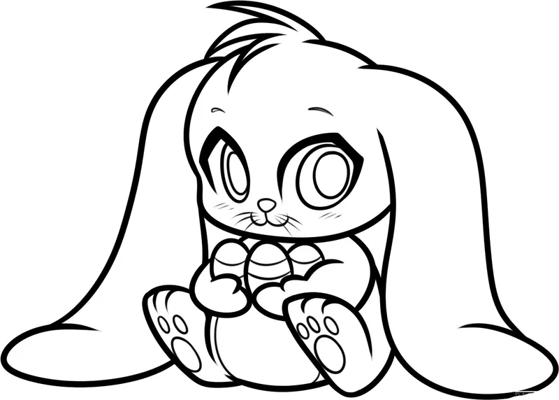 Mẫu tranh tô màu thỏ ngọc chibi lung linh