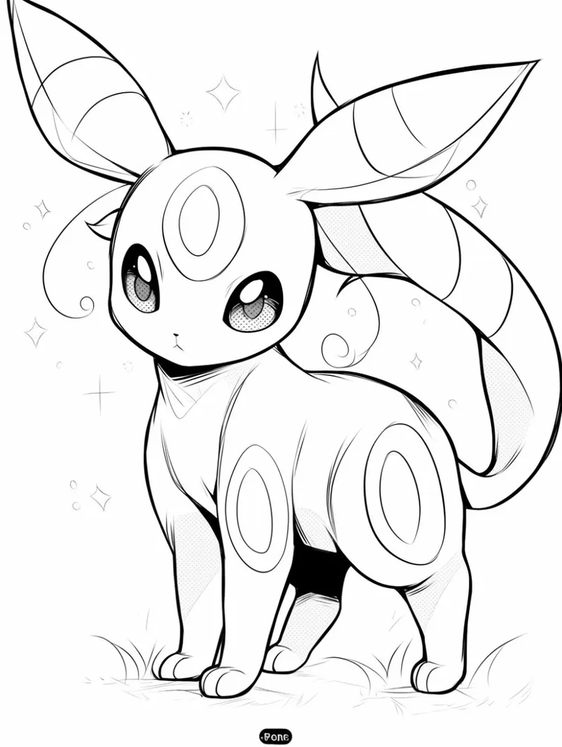 Tranh tô màu Umbreon Chibi - Tải miễn phí bộ sưu tập