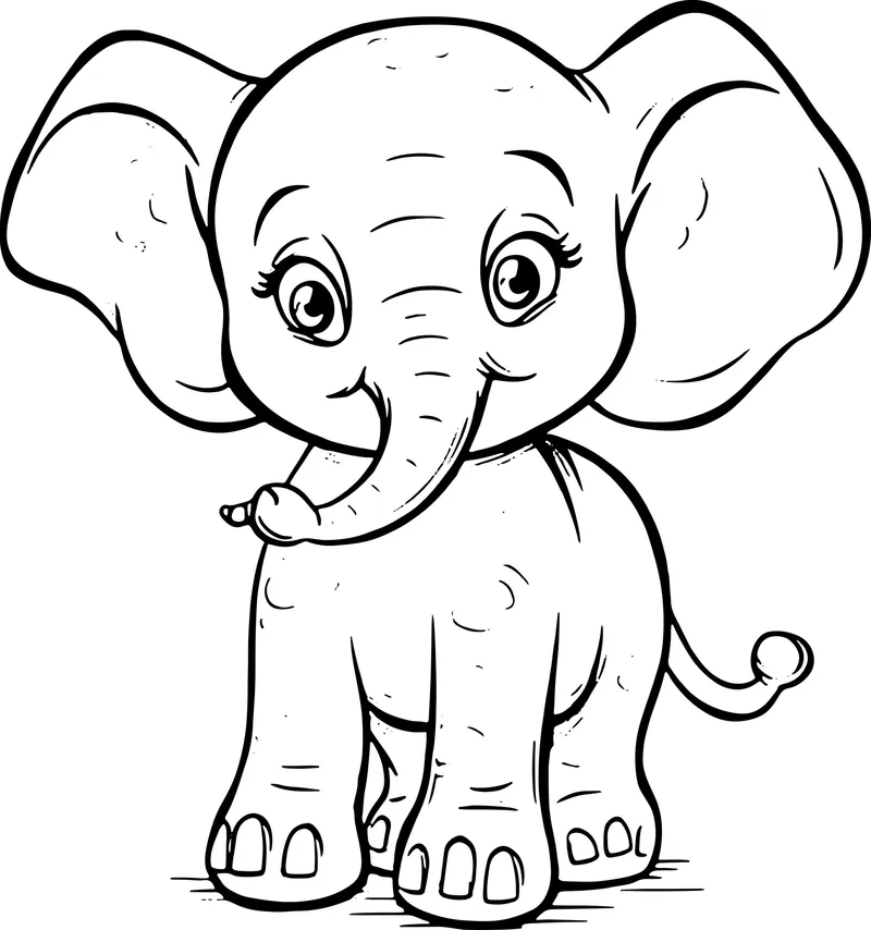 Hướng dẫn cách vẽ voi chibi qua từng bước