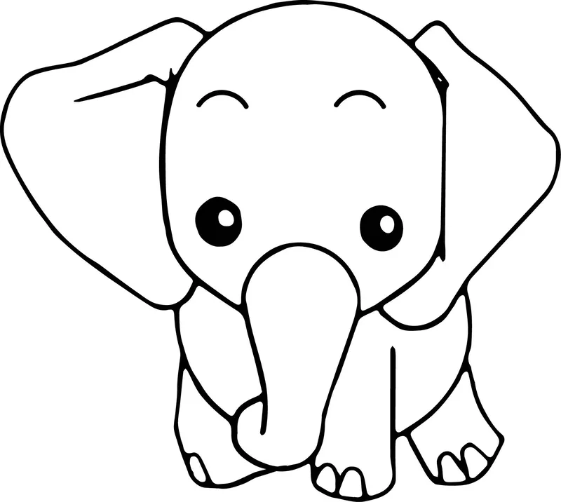 Hình ảnh voi con ở bản đôn tô màu