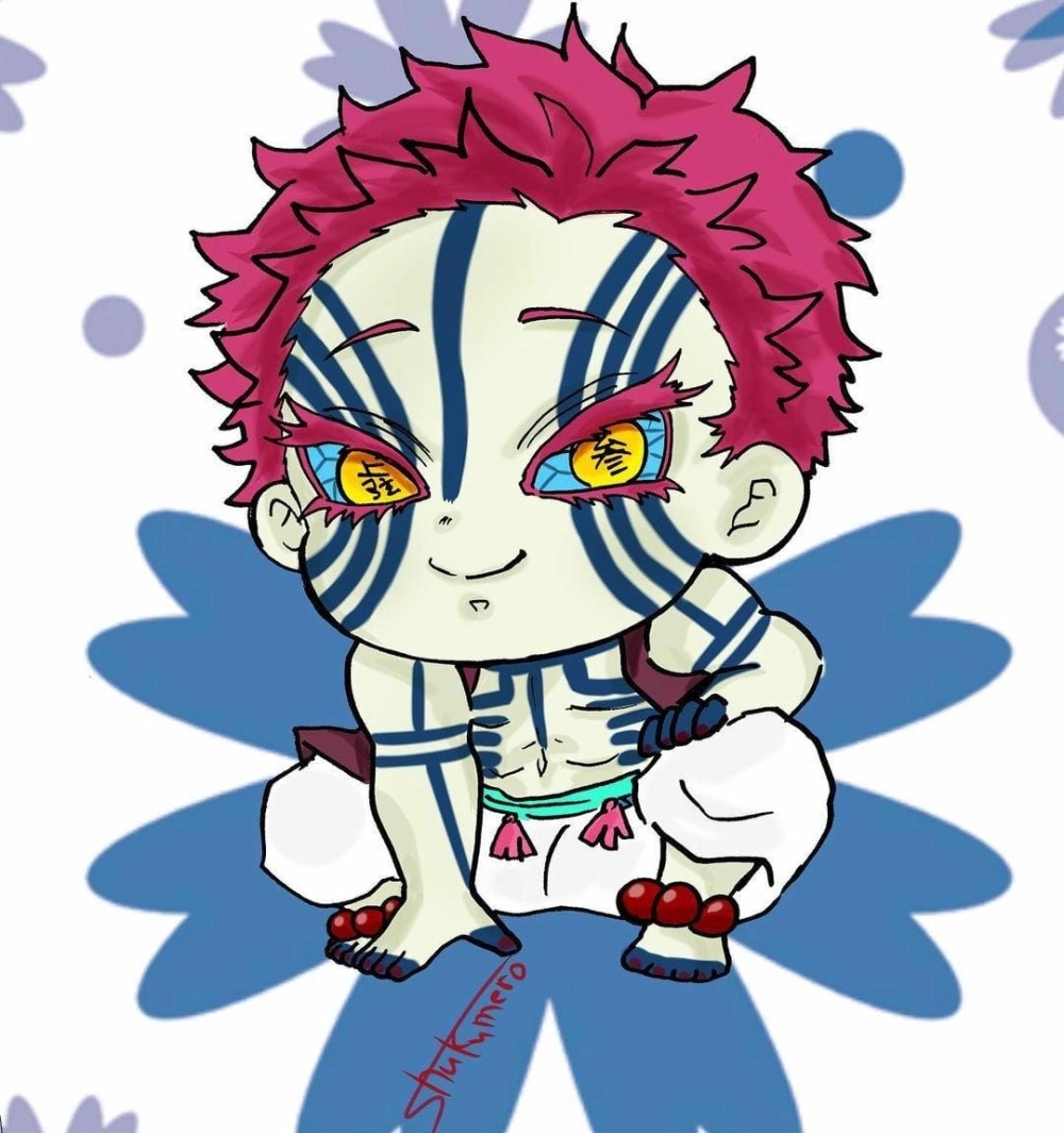 Thiết kế Akaza chibi độc đáo