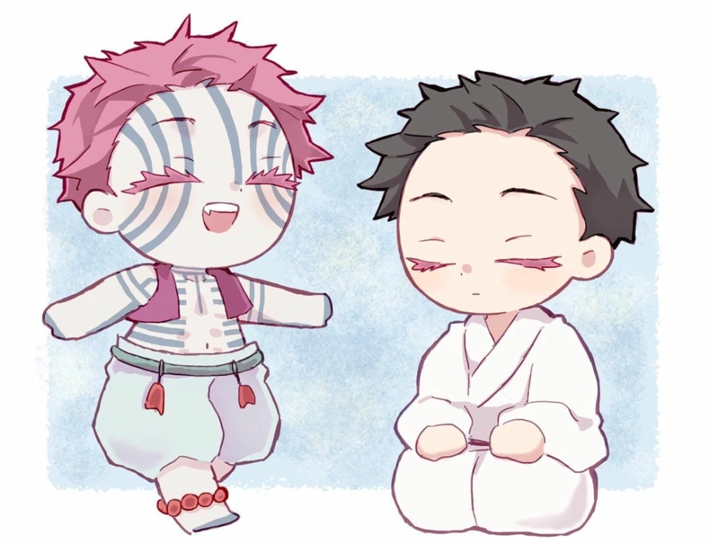 Akaza chibi - Thượng Huyền Tam phiên bản đáng yêu