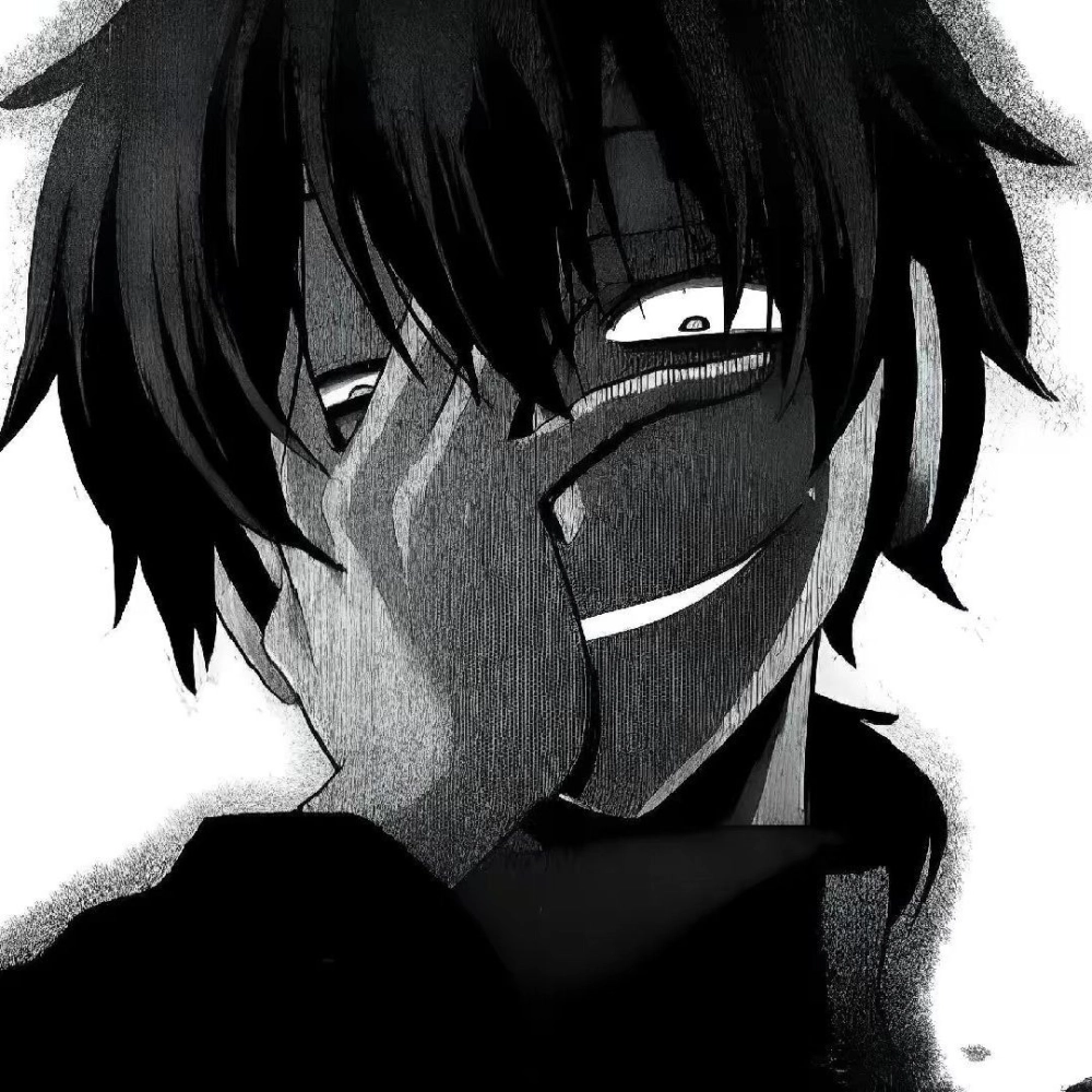 Mẫu avatar cặp anime đen trắng đầy nghệ thuật