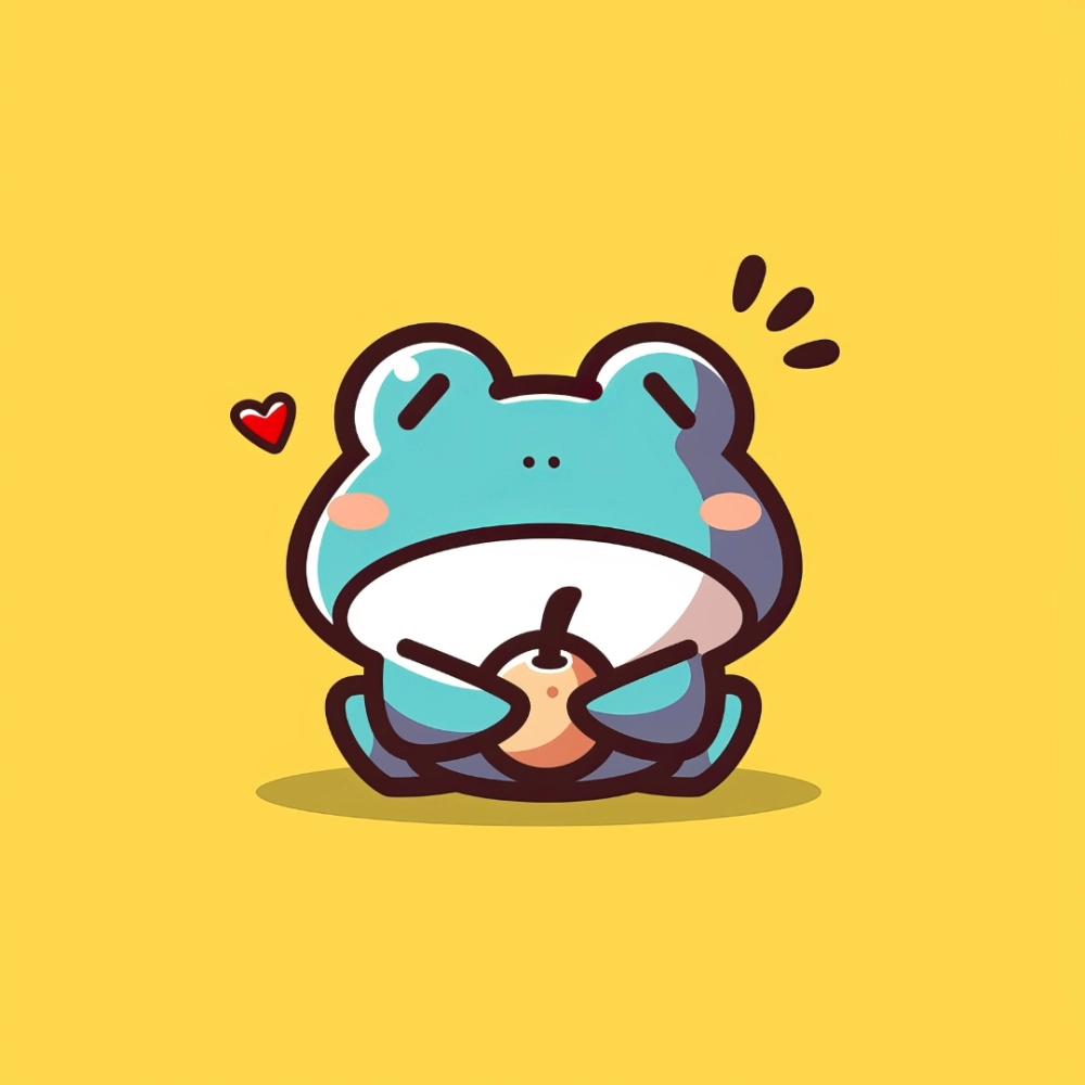 Avatar ếch cầm hoa lãng mạn
