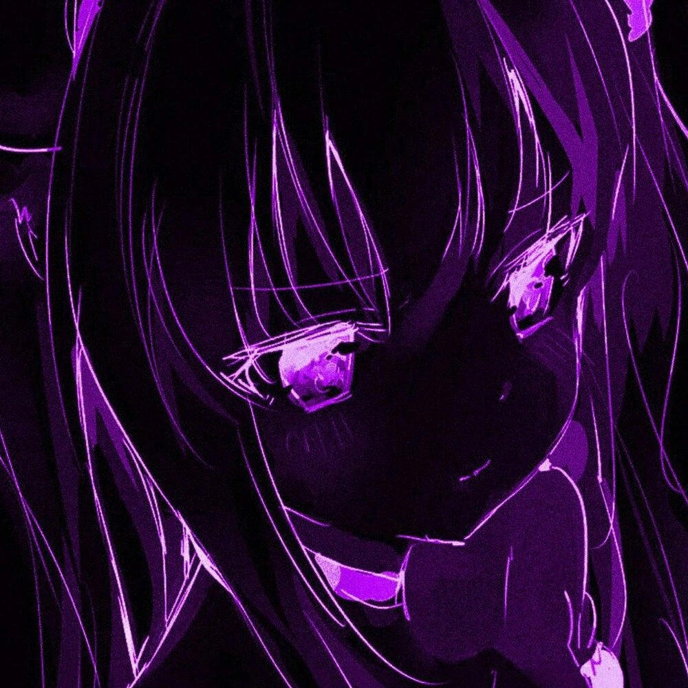 Nhân vật nữ trong avatar màu tím anime