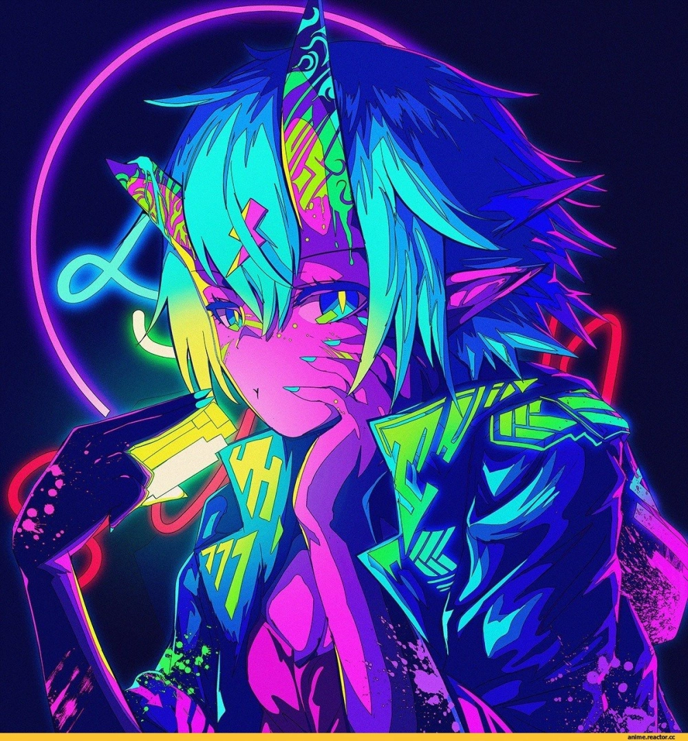 Một avatar neon boy đầy cá tính và lạnh lùng