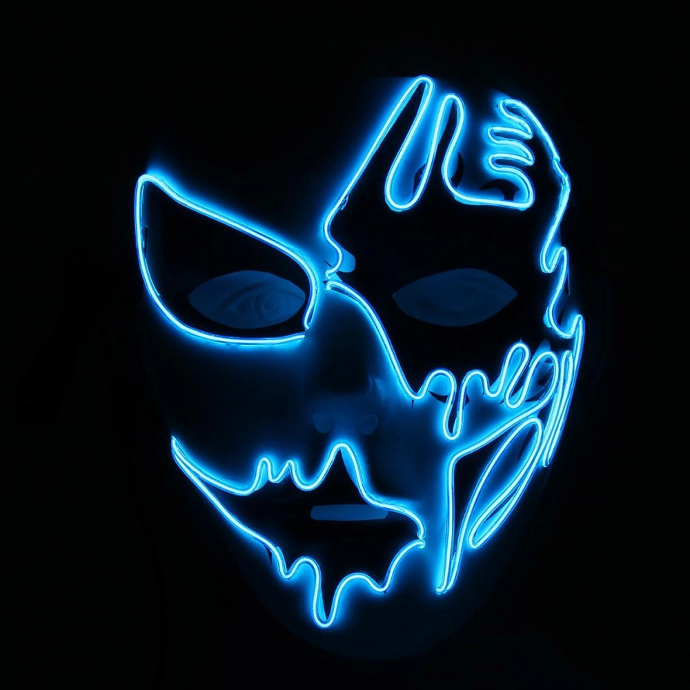 Mẫu avatar neon ngầu với mặt nạ hacker