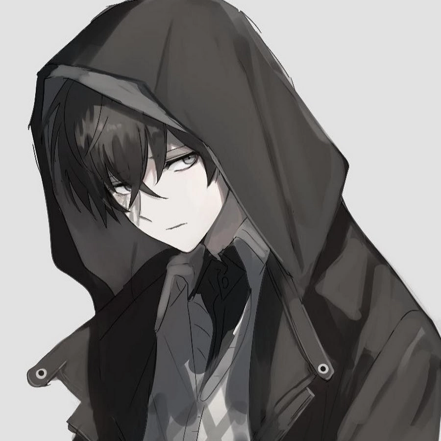 Một avatar anime nam tâm trạng dưới mưa