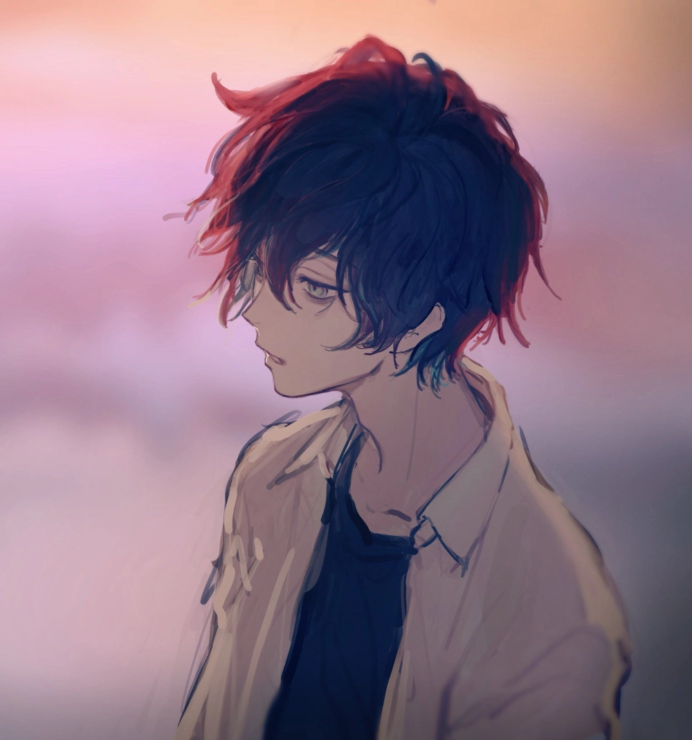 Một chiếc avatar anime sad boy đầy tâm trạng