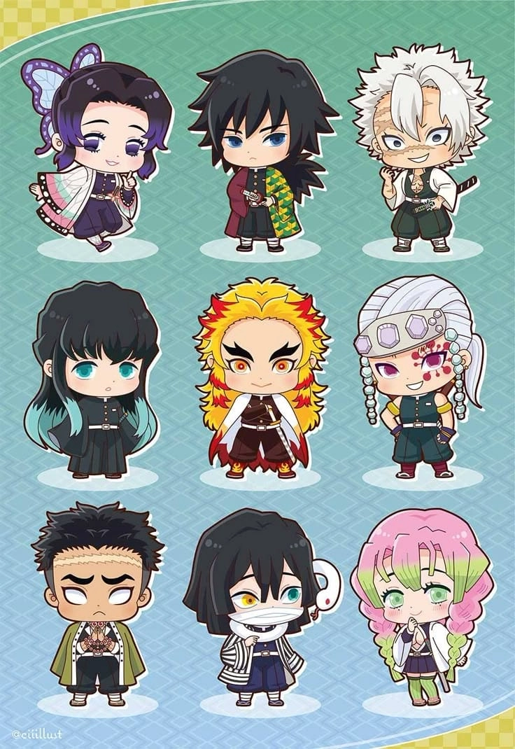 Mẫu Demon Slayer Chibi wallpaper cho điện thoại