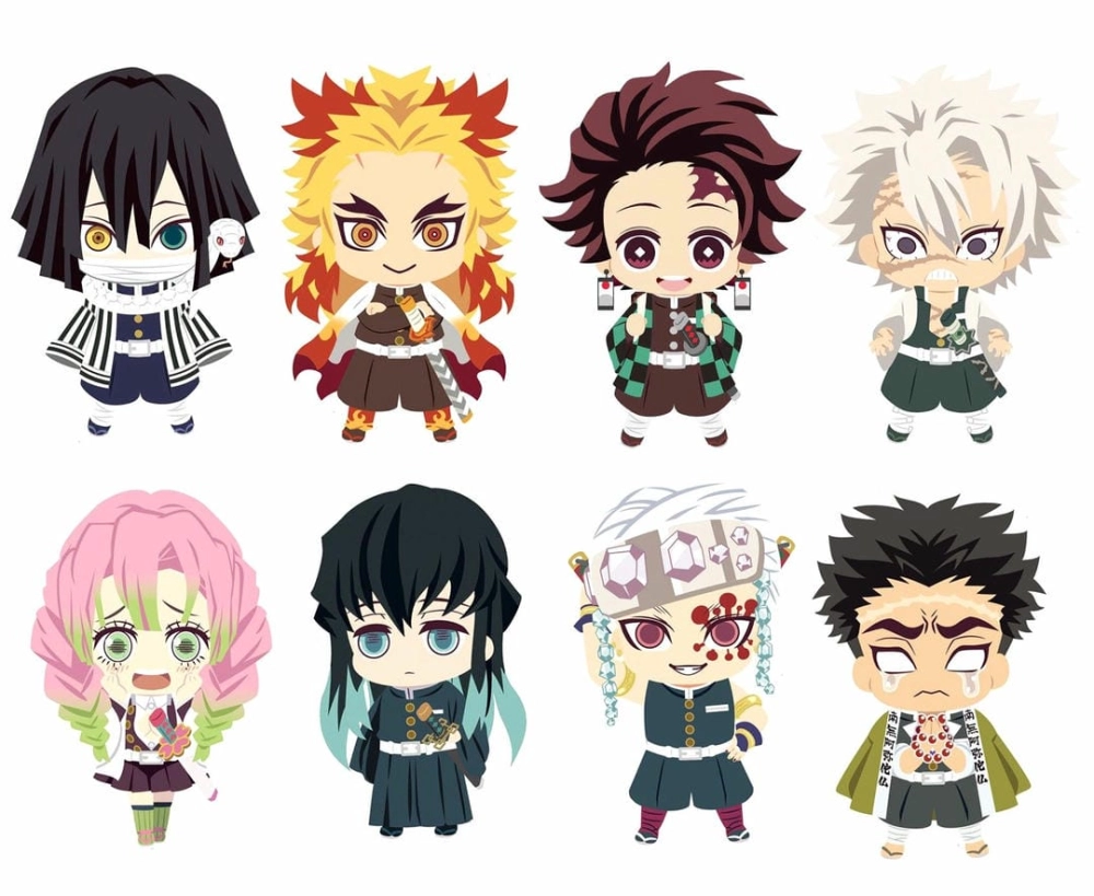 Một bộ Demon Slayer Chibi figures đầy đủ các nhân vật