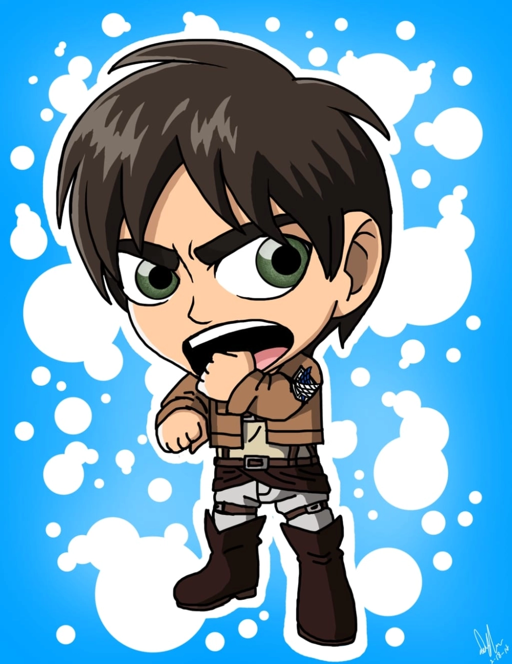 Một mẫu Eren Yeager fanart theo phong cách chibi độc đáo