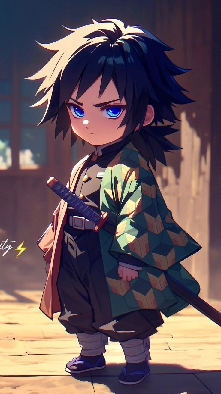 Một tác phẩm Giyu Tomioka fanart theo phong cách chibi