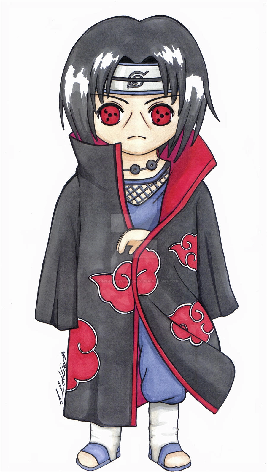 Mẫu Itachi Chibi drawing đơn giản cho người mới bắt đầu