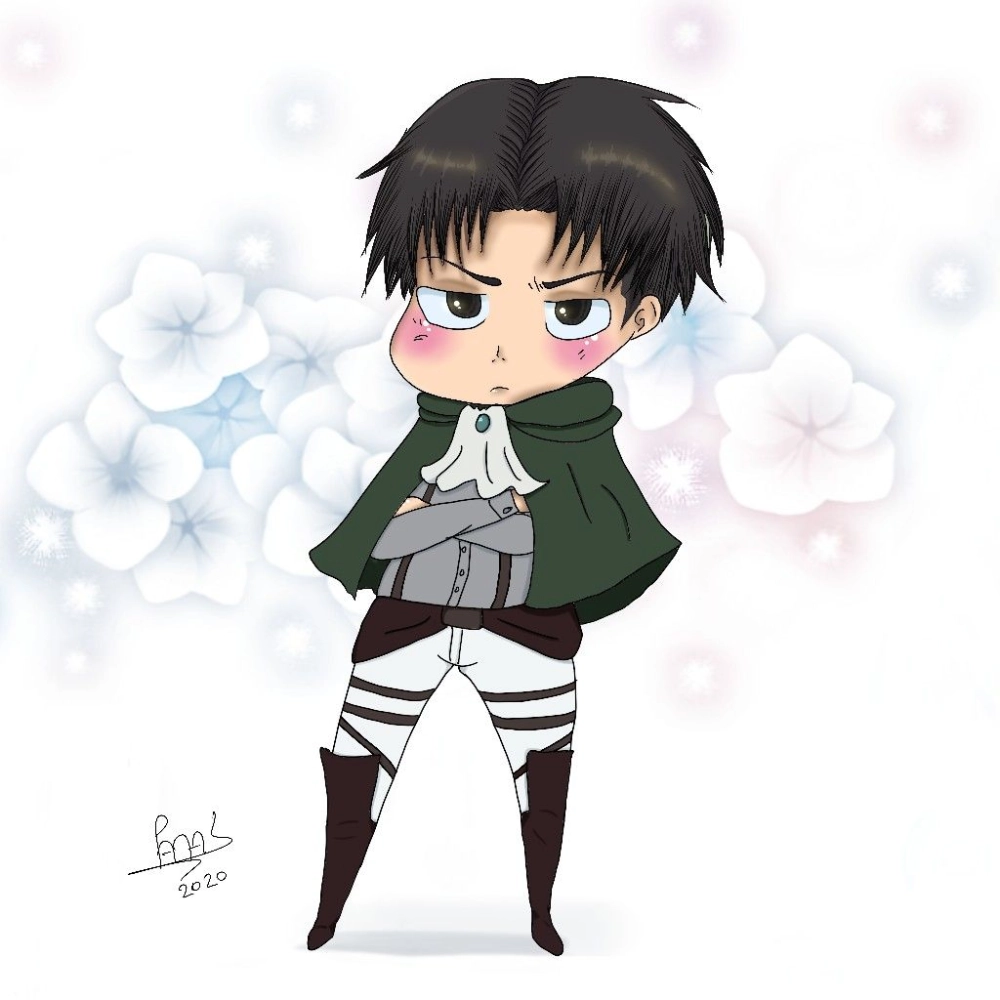 Biểu cảm cau có quen thuộc của Levi Chibi