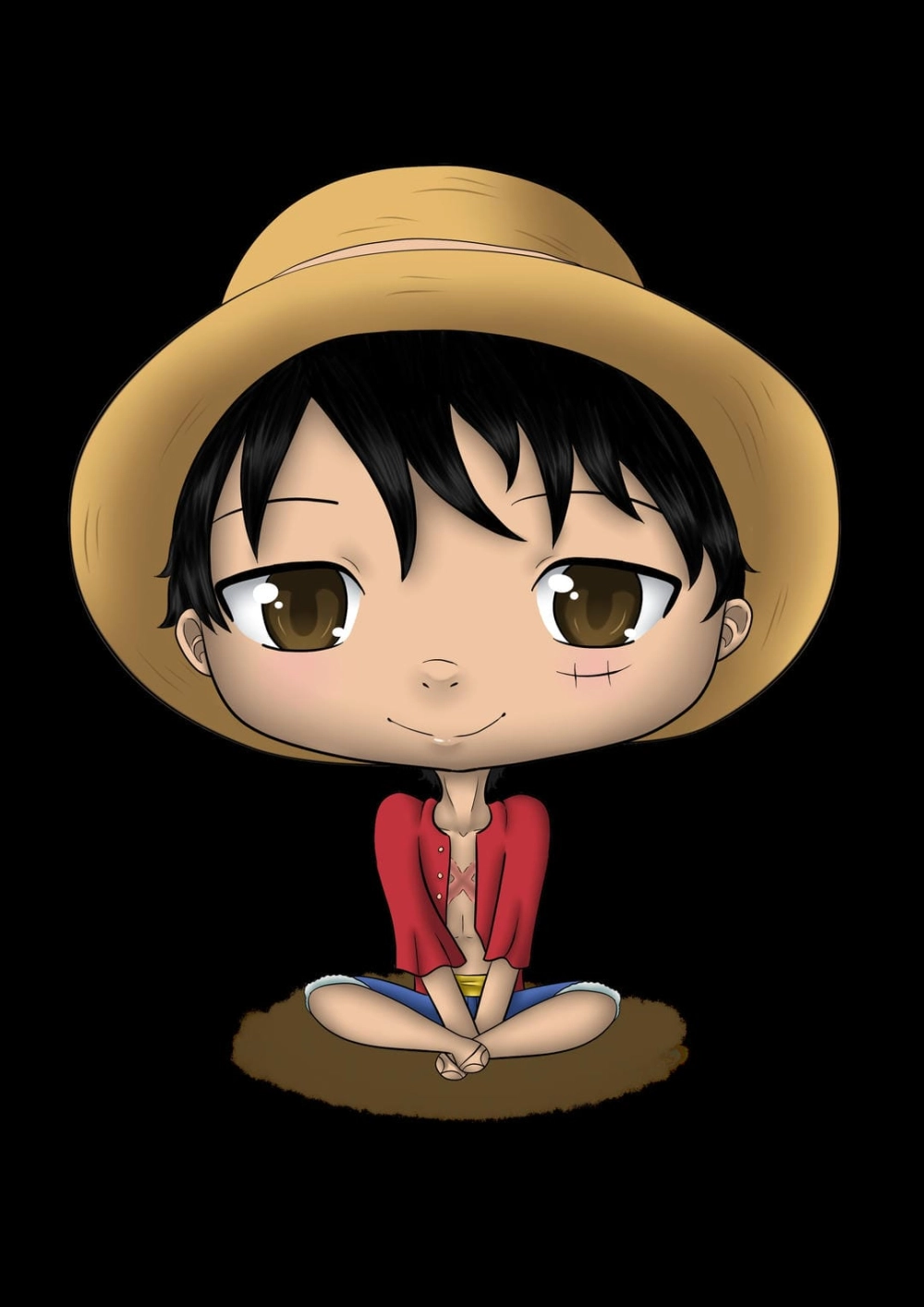 Tác phẩm Luffy Chibi fanart ấn tượng