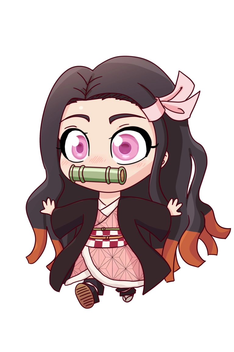 Bức nezuko chibi fanart từ họa sĩ tài năng