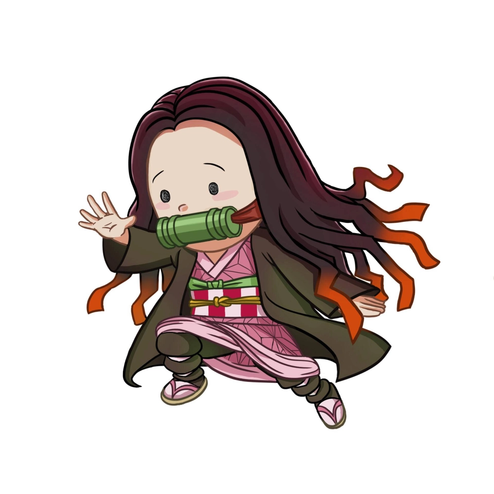 Mẫu nezuko chibi background cho powerpoint