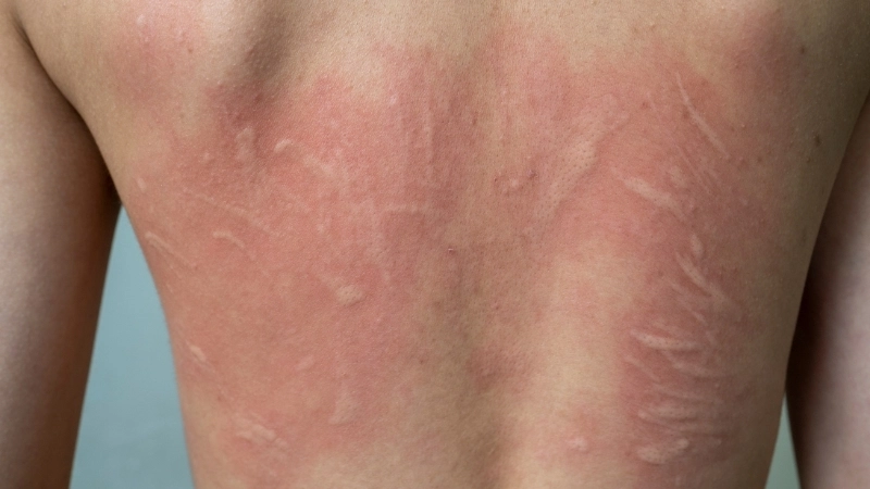 Hình ảnh bệnh mề đay mẩn ngứa cấp tính trên da