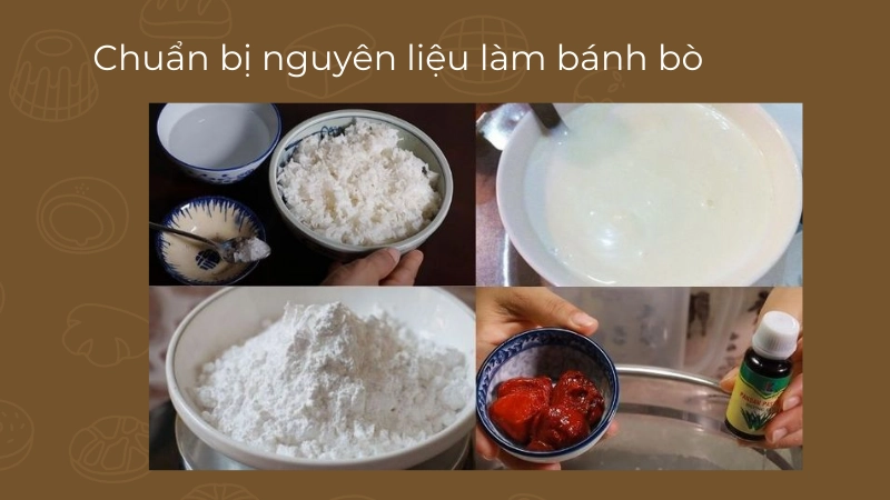 Chuẩn bị nguyên liệu làm bánh bò cơ bản