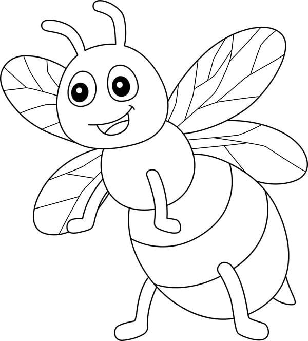 Con ong tô màu đơn giản cho bé tập tô