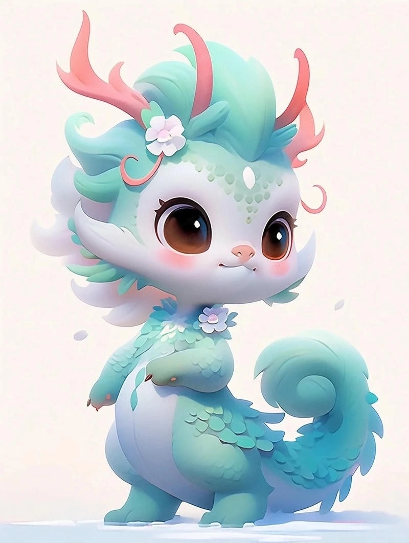 Hình rồng chibi dễ thương phong cách đáng yêu