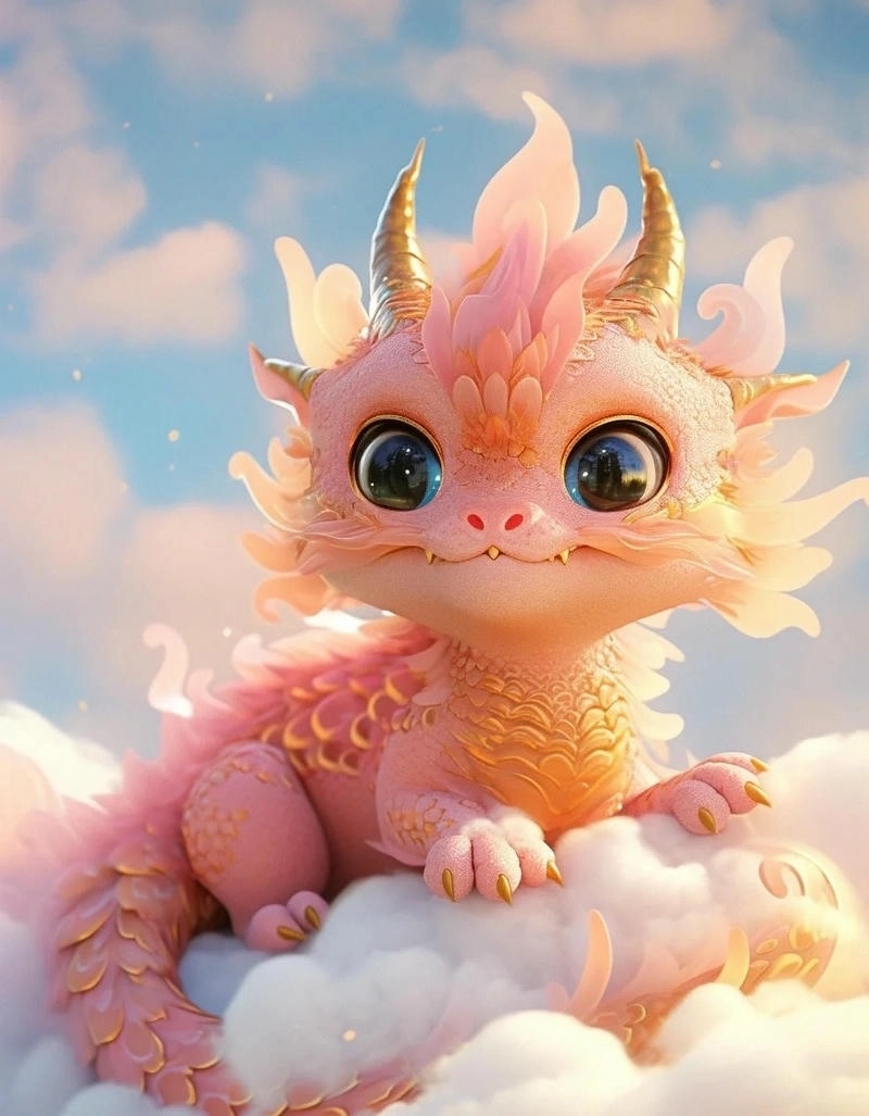 Em bé rồng chibi dễ thương nhìn rất đáng yêu