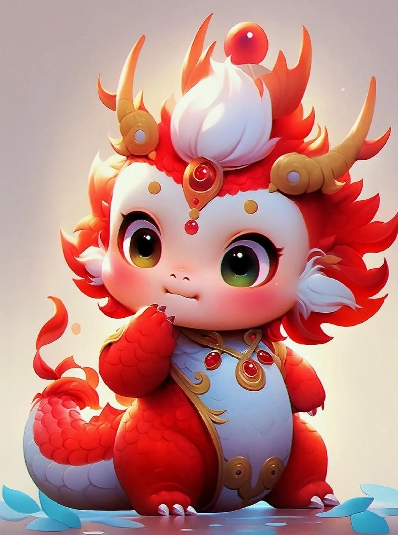 Rồng con chibi nhỏ nhắn mang nét ngây thơ