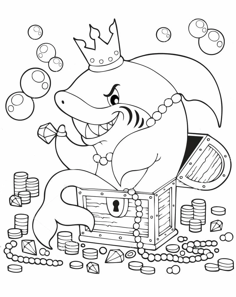 Những bức hình cá mập cho bé tô màu đẹp hoàn hảo vui