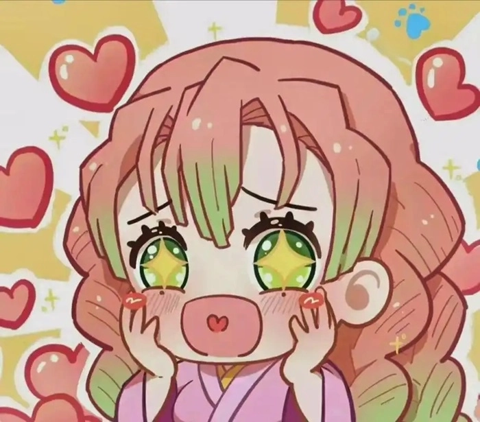 Mitsuri và obanai chibi cặp đôi dễ thương