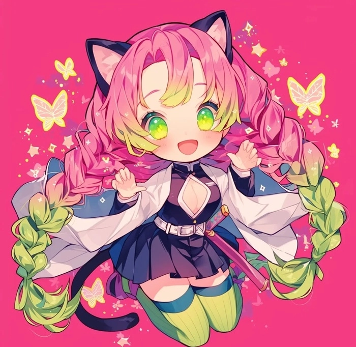 Anime chibi mitsuri phong cách hoạt hình xinh