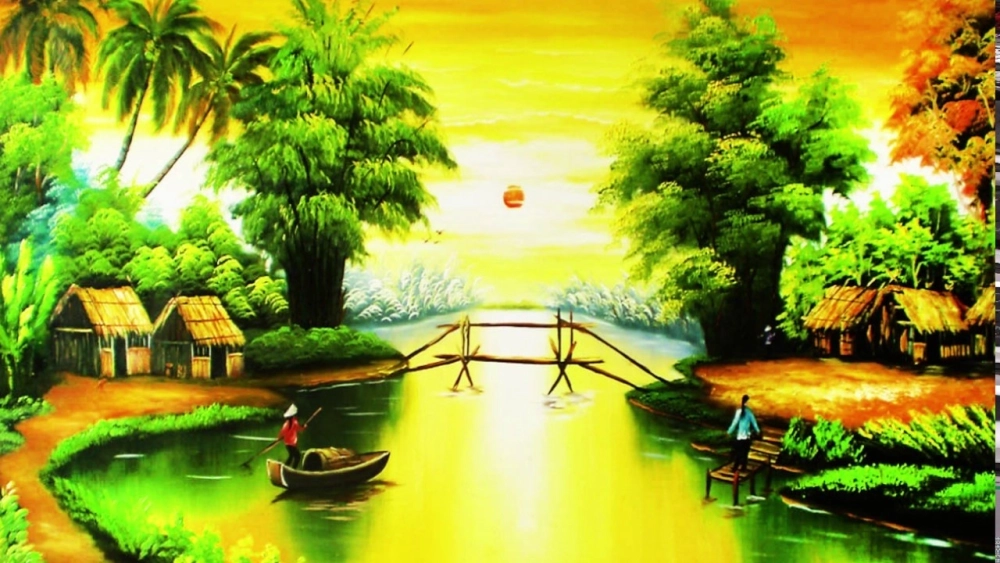 Tranh phong cảnh miền tây sông nước miền tây sông nước quyến rũ cuốn hút