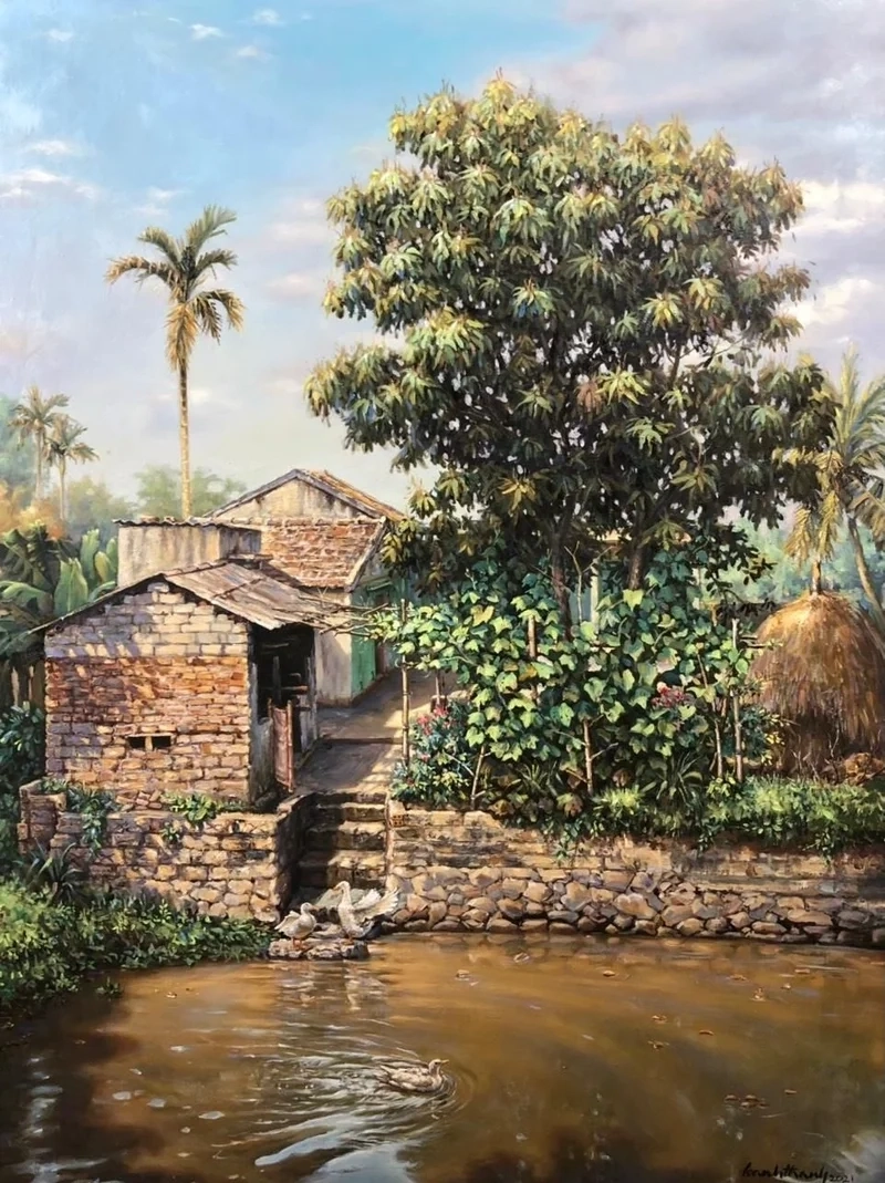 Bí quyết để vẽ tranh quê hương đẹp với màu sắc sinh động và bố cục cân đối.