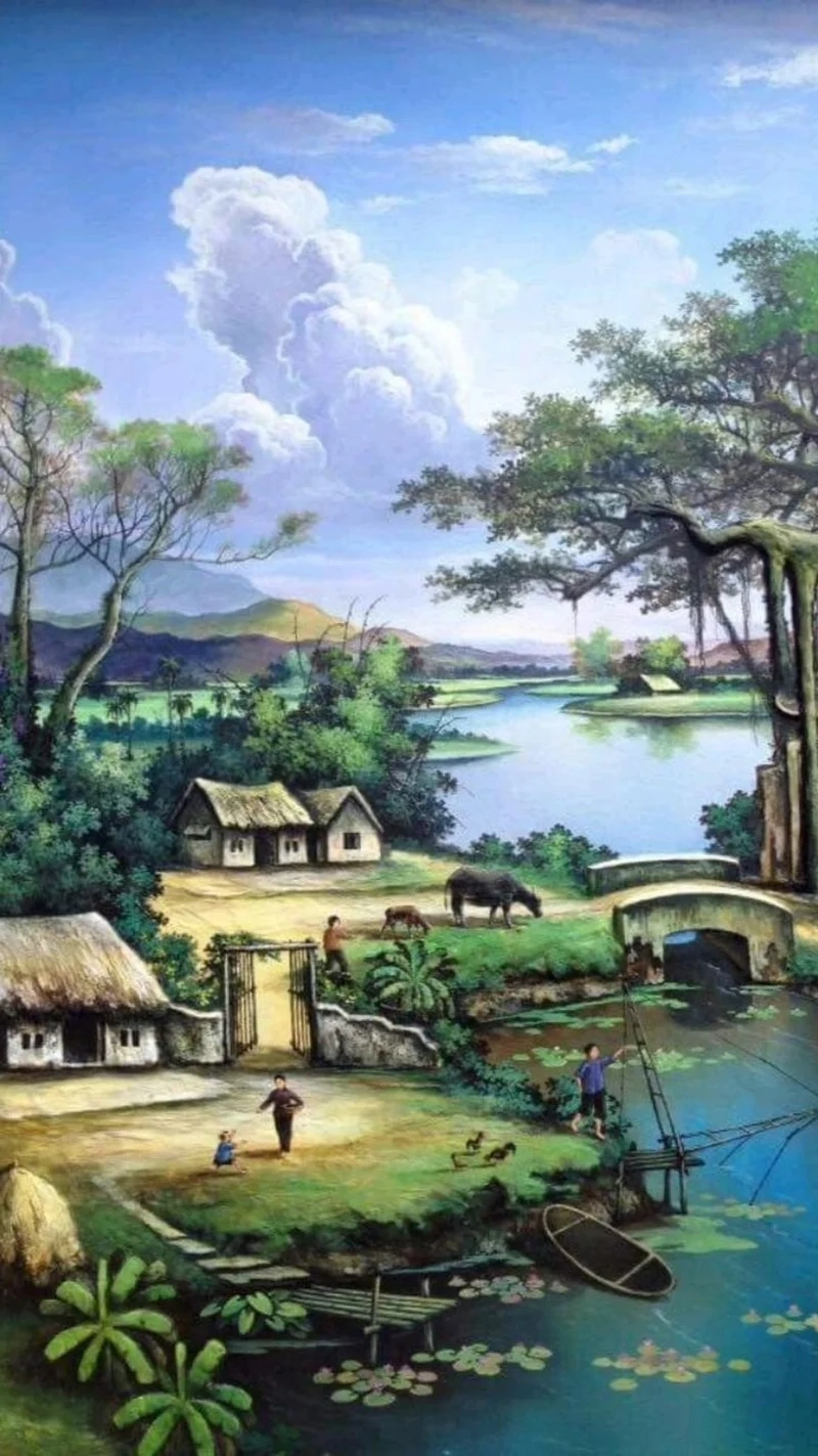 Bài tập mỹ thuật thú vị giúp học sinh thể hiện tình yêu qua việc vẽ tranh đề tài quê hương em.