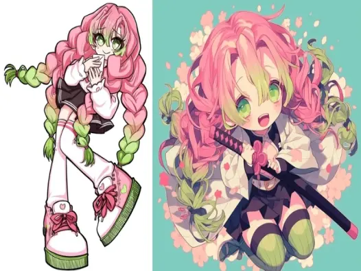 Tổng hợp ảnh chibi Mitsuri ngọt ngào dễ thương nhất